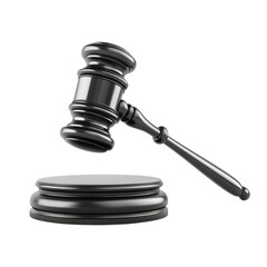 Gavel and Sound Block Dark Metal Justice Symbol