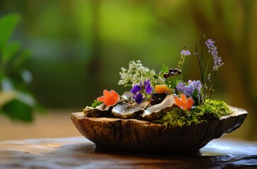 Natural picnic food presentation
