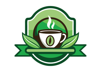 Stylish Coffee Cup Silhouette Logo Design, coffee, cup, logo, design, silhouette, vector, 