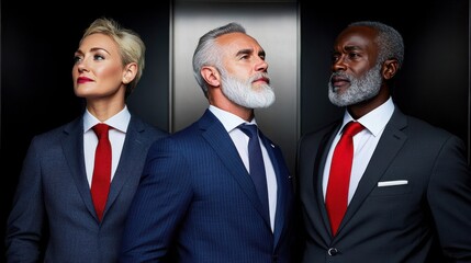 Diverse Professionals in Modern Business Office Setting With Focus on Data-Driven Decision Making