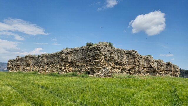 Ruins of Bayrampasa Caravanserai (Kesiri Han), an ancient roadside inn built near the akt River in Altnova, Karaisal, Adana, Turkey