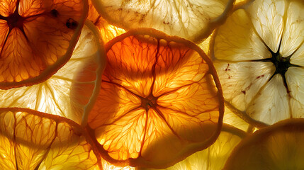 Top view of fresh orange slices full background, photorealistic detail, high resolution, top view,