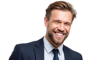 Charismatic Confidence: A portrait of a distinguished gentleman, radiating success and approachability. The businessman wears a professional business suit.