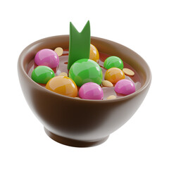 Kolak indonesian drinks 3d illustration