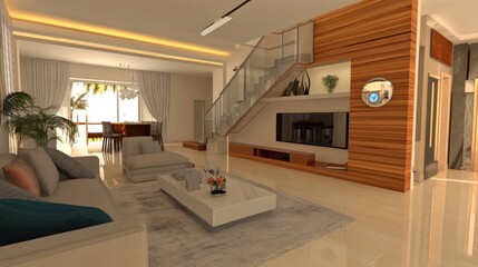 Modern Luxury Living Room Interior Design: Sophisticated and Spacious Home
