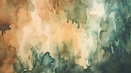 Abstract Watercolor Texture with Green and Brown Tones for Design