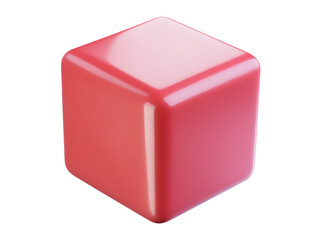 Fototapeta premium A red cube with a shiny surface