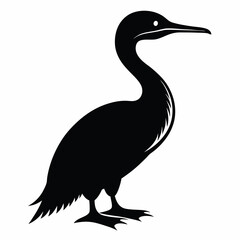 Stylized Cormorant Vector Silhouette