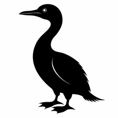 Stylized Cormorant Vector Silhouette