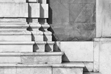 Ancient italian classic marble column and capitals - more than 100 years old