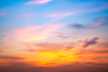 Beautiful , luxury soft gradient orange gold clouds and sunlight on the blue sky perfect for the...