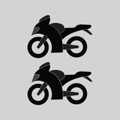 Black motorcycle silhouette vector. Perfect for logos, stickers, and transport-related designs