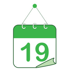 ひめくりカレンダー　グリーン　19日