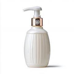 Obraz premium White Lotion Bottle with Rose Gold Pump Dispenser