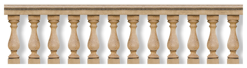 Detail of a concrete italian balustrade with shadows - concept image