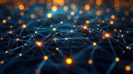 Abstract Network Digital Connections, Global Data Flow Visualization