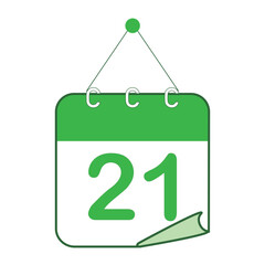 ひめくりカレンダー　グリーン　21日