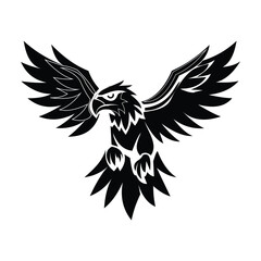 Black silhouette eagle icon logo