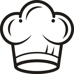 chef hat line image isolated white background