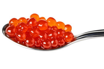 Delicious Red Caviar Spoonful Gourmet Seafood Delicacy Luxurious Food