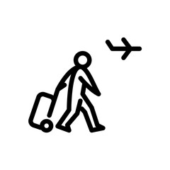 vacation outline icon. figure travelling line art illustration.