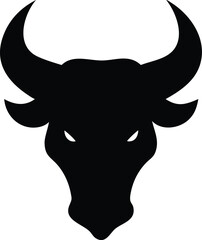 bold bull head silhouette