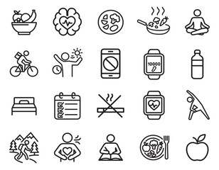 20 Healthy Lifestyle Icons set
