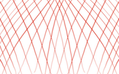 Symmetrical red curved lines crisscross on a white background