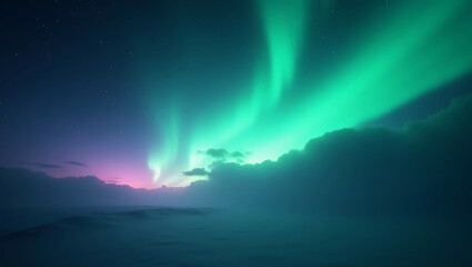 Fototapeta premium aurora abstract background and Green-blue gradient abstract background. aurora wallpaper backdrop.