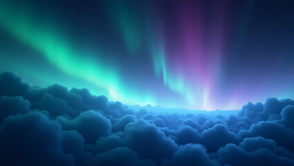 Fototapeta premium aurora abstract background and Green-blue gradient abstract background. aurora wallpaper backdrop.