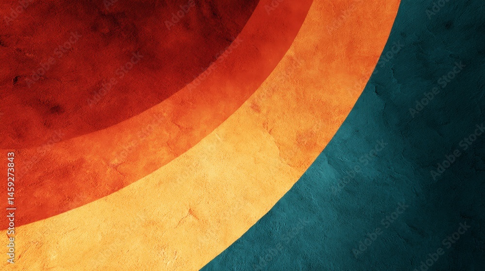 Aufkleber three minimalist wall art prints showcase abstract curves and angles in teal, coral, and mustard ton