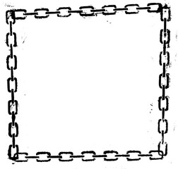 Chain Square Frame Grunge Style Stencil Vector