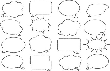 シンプルな吹き出しのイラストセット