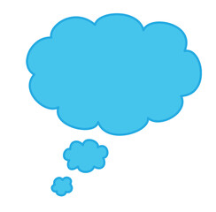 Cute cartoon hand drawn vector thought cloud silhouette