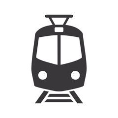 Metro train flat vector icon