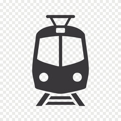 Metro train flat vector icon
