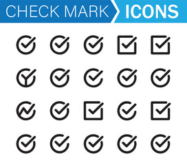 Set of Checkmark Icons: Flat Design for Digital Projects, Business, and Lists
