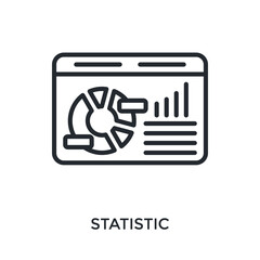 Statistic Icon Outline Style. Vector Illustration For Graphic Design