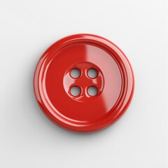 Fototapeta premium Red round button with four holes (1)