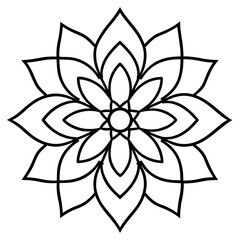 Zen Mandala Outline Vector Design