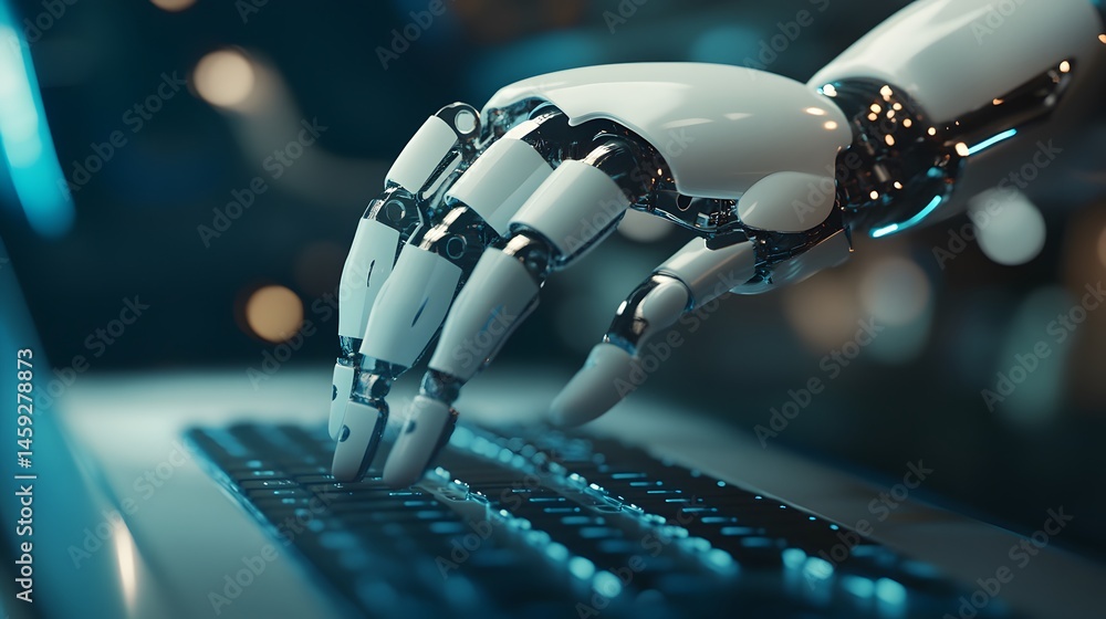 Aufkleber futuristic ai chatbots collaborating in digital interface for enhanced communication