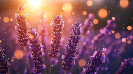 Lavender field sunset