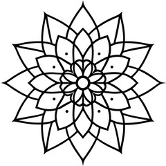 Zen Mandala Outline Vector Design