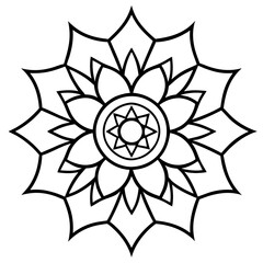 Zen Mandala Outline Vector Design