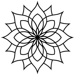 Zen Mandala Outline Vector Design