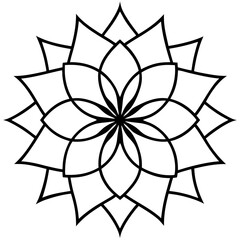 Obraz premium Zen Mandala Outline Vector Design