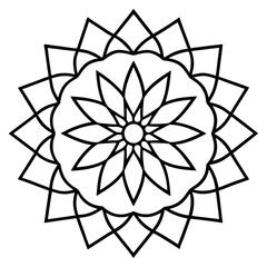 Zen Mandala Outline Vector Design