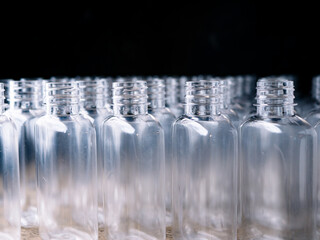 Row of plastic PET Bottles Production Line – Ready for Bottling.