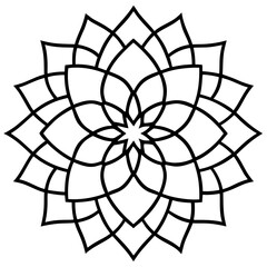 Zen Mandala Outline Vector Design