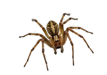 Fototapeta premium Eightlegged predator in focus poised against the void